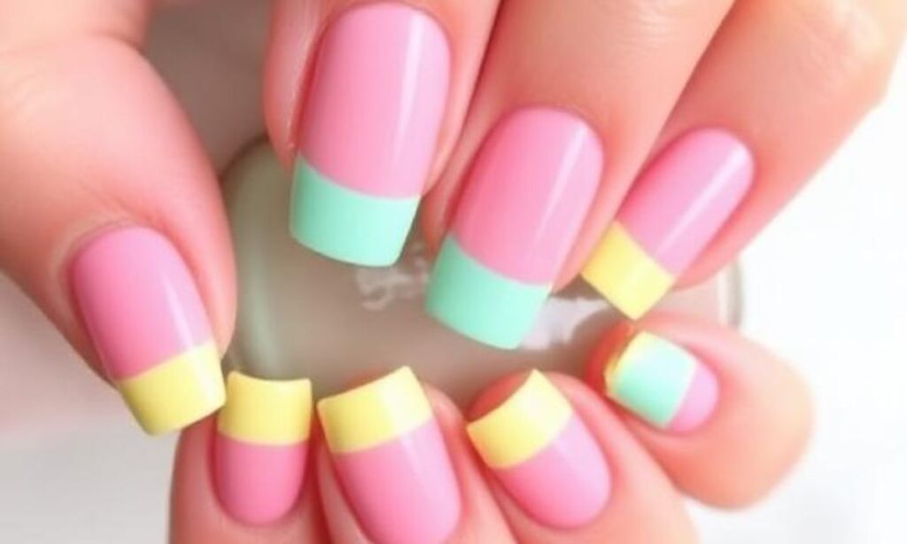 Popsicle-Colored French Nails