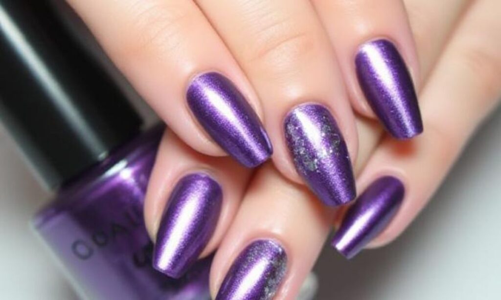 Purple Metallic Nail Design