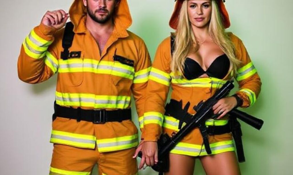 Sexy Firefighters Duo Halloween Costumes