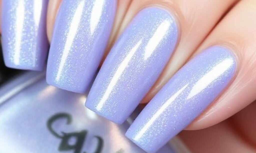 Shimmery Periwinkle Nail Design