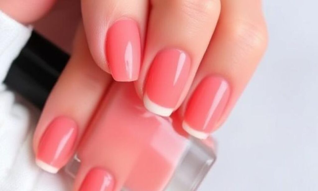 Short Grapefruit Summer Nails