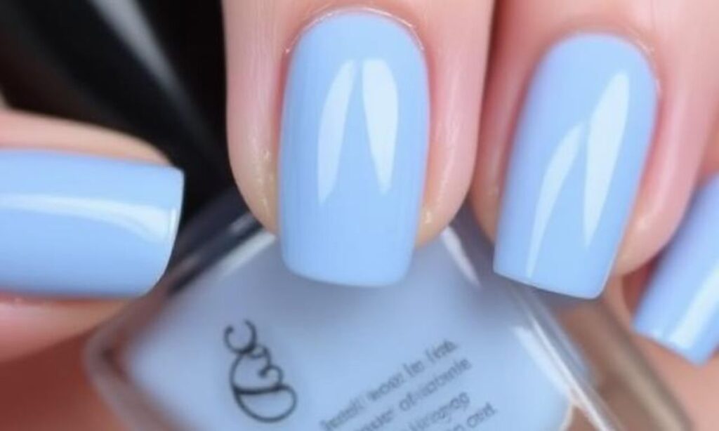 Short Periwinkle Nail Design