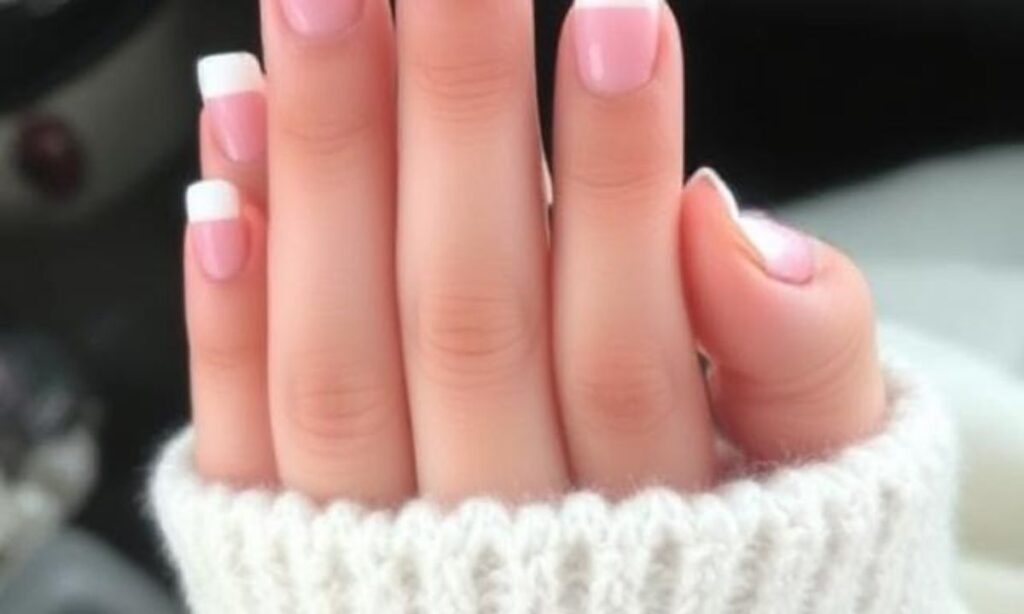 . Short Square French Tip Nails