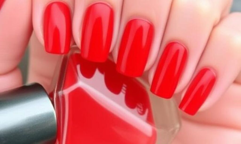 Simple Bright Red Nails