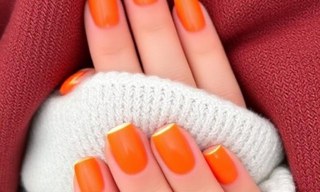 Simple Orange Summer Fruit Nails