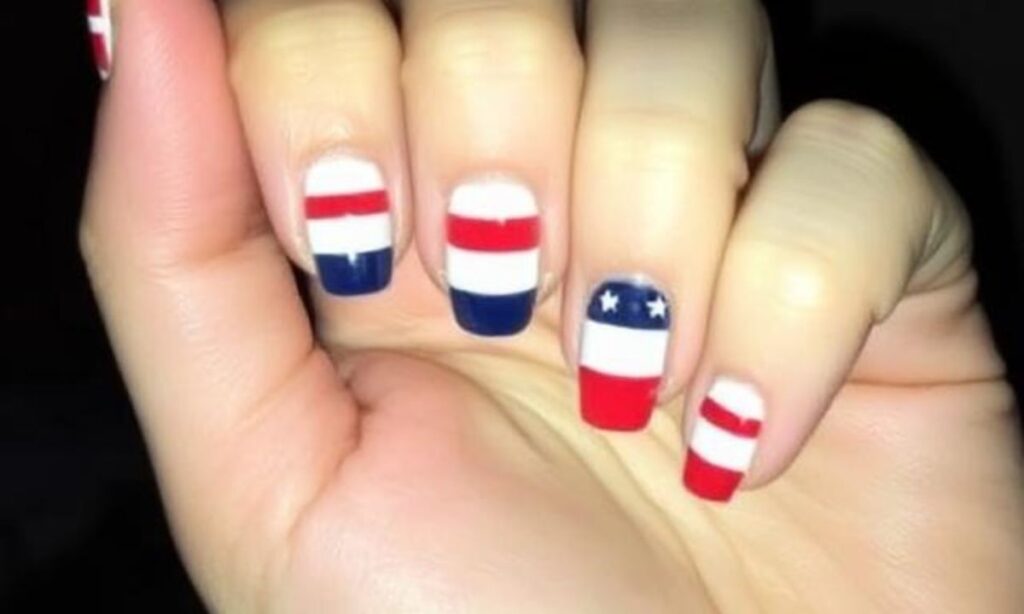 Simple Patriotic Coffin Nails
