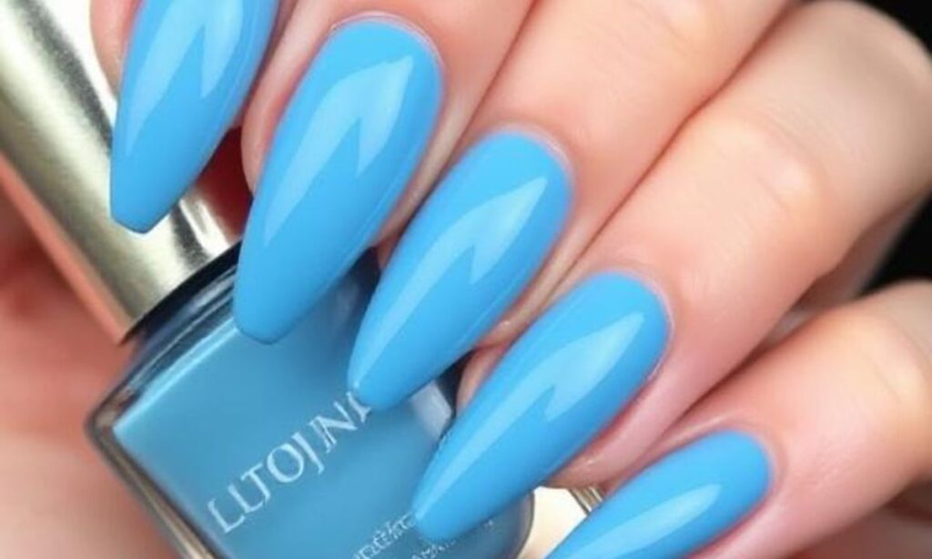 Stunning Coral Blue Nails