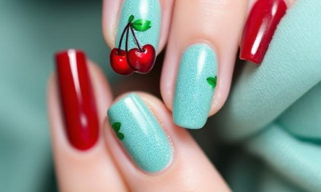 Stylish Cherry On Top Nail Art