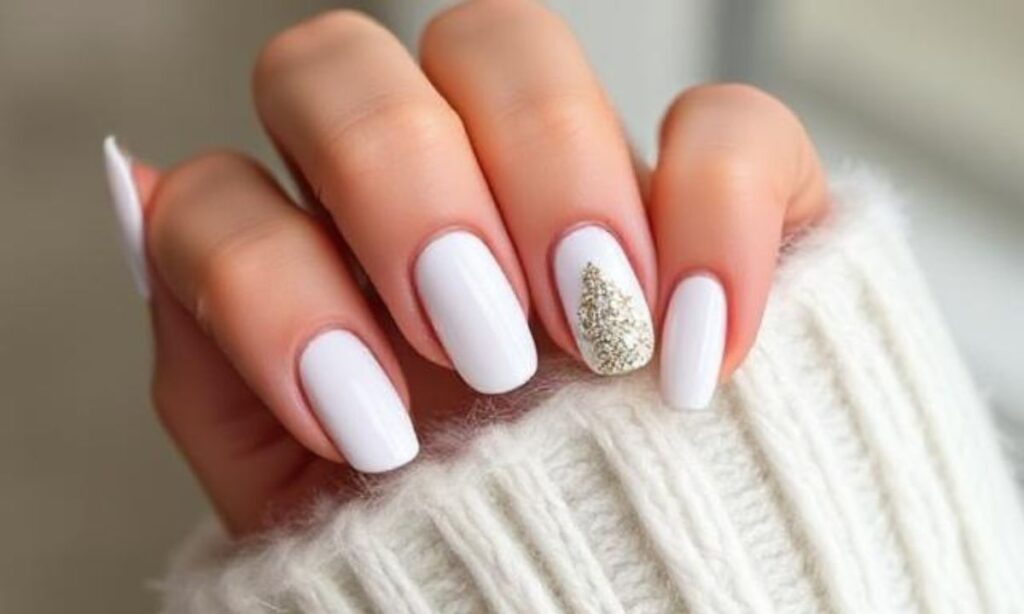 Subtle White National Holiday Nails