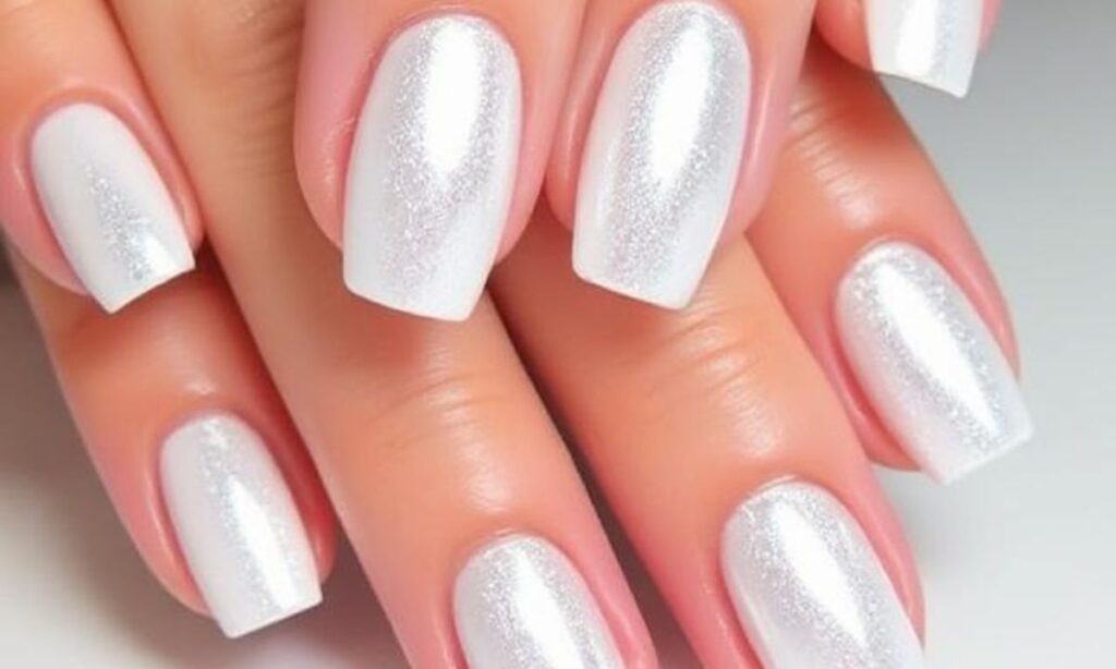White Mirror Metallic Manicure