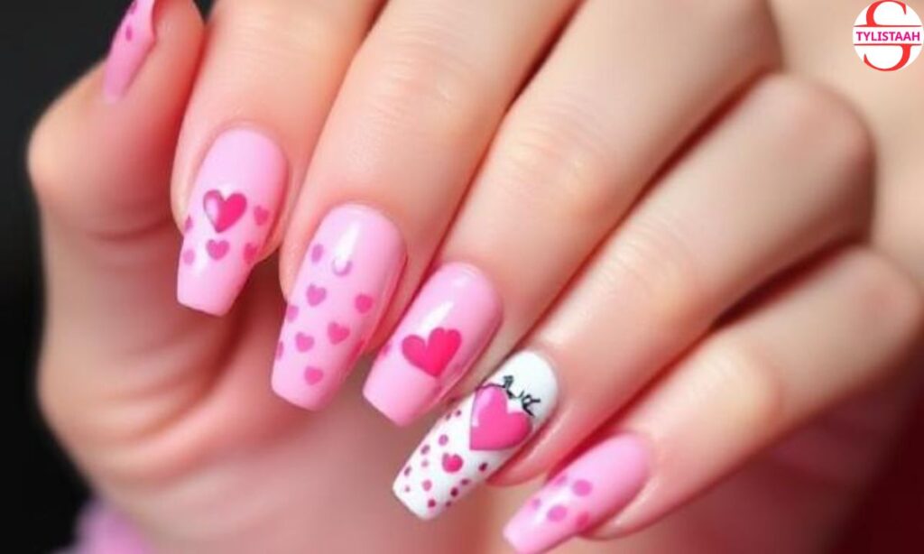 barbie-themed-valentines-day-short-nails