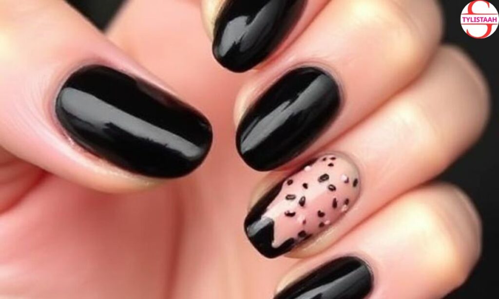 black-glazed-donut-nails
