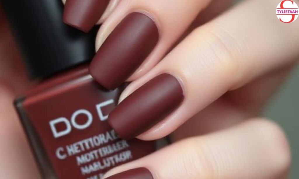 cherry-mocha-matte-nails