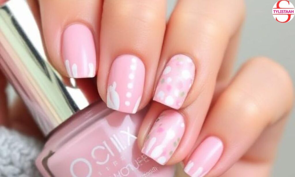 chic-dusty-pink-easter-nail-art