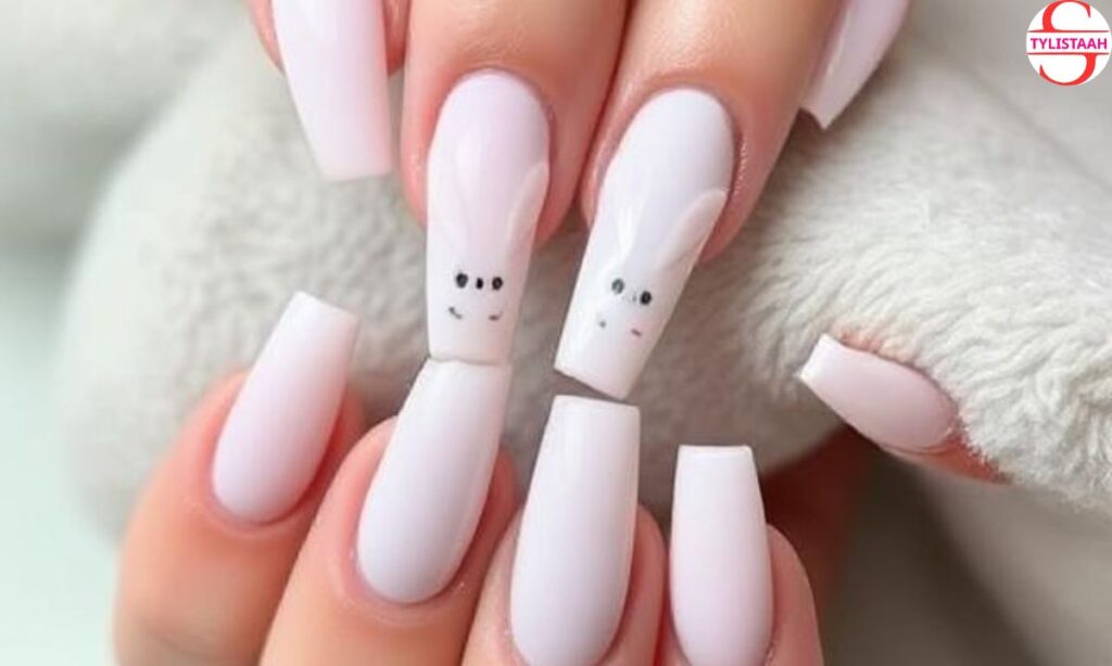 chic-long-and-square-bunny-nails