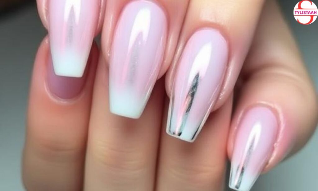 chrome-french-ombre-nails