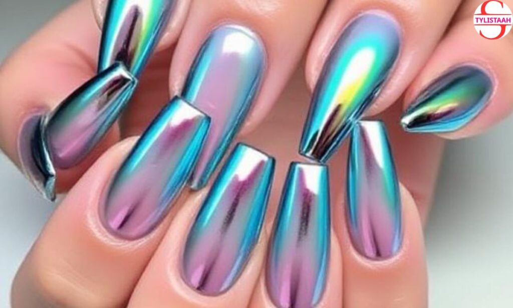 chrome-ombre-coffin-nails