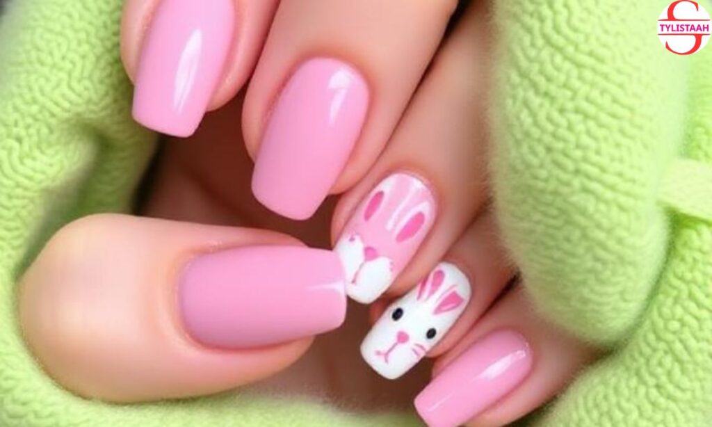 classic-pink-bunny-nails