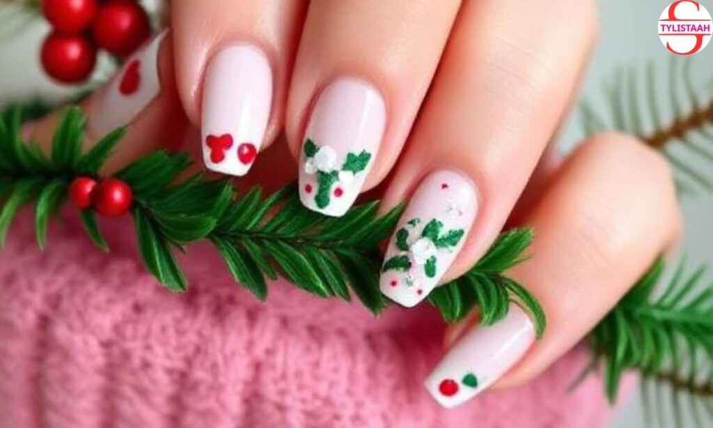 cute-christmas-garland-fake-nails