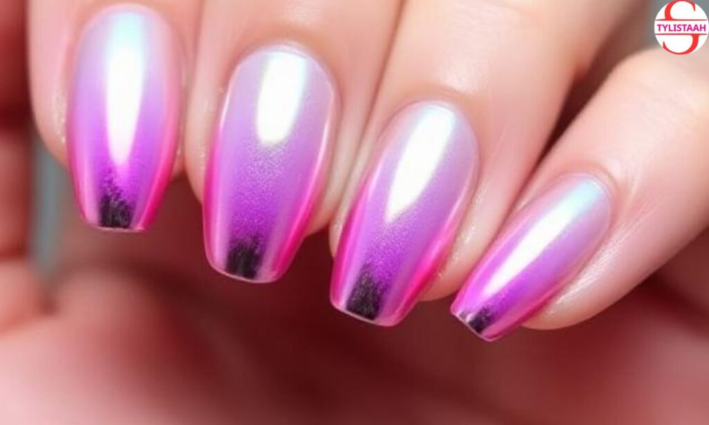 cute-colored-gradient-chrome-nails