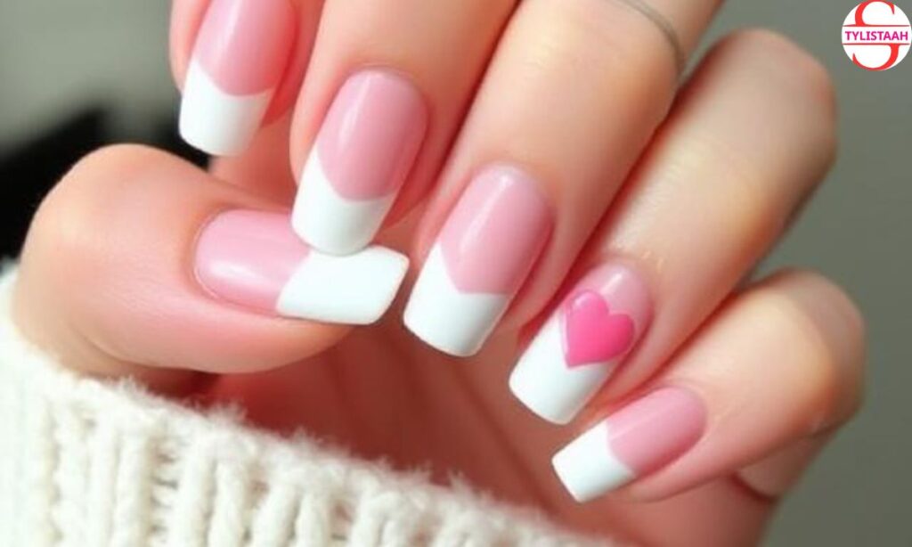 cute-heart-french-manicure