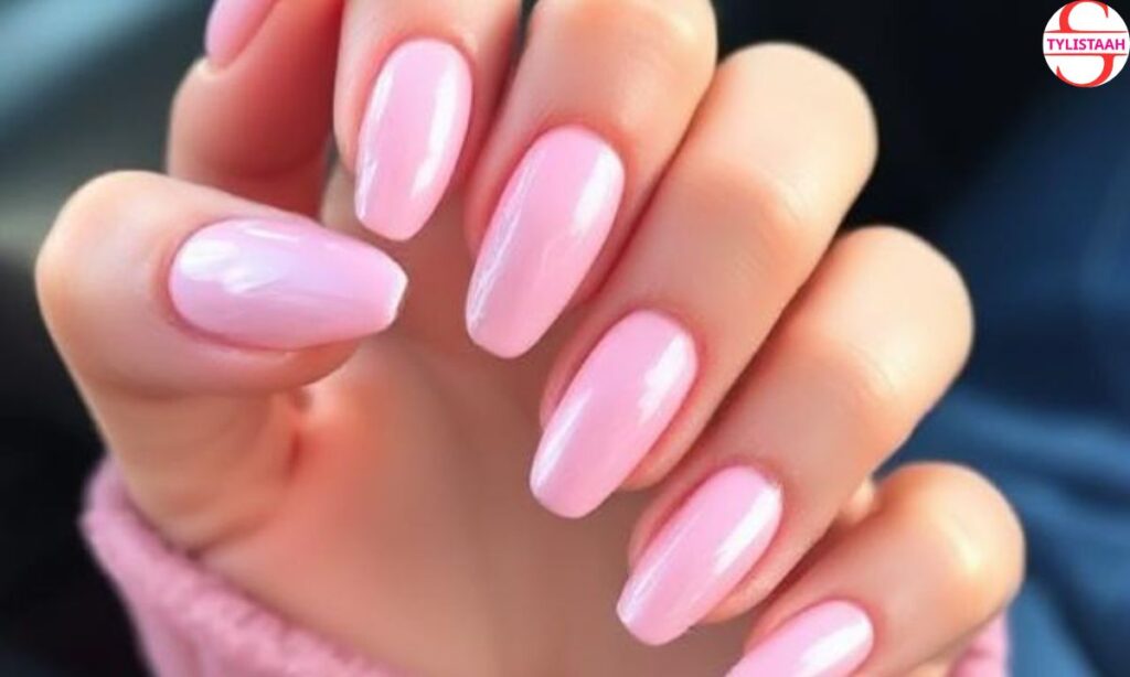 cute-light-pink-chrome-nails
