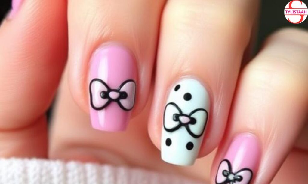 cute-nails-with-a-bow-design