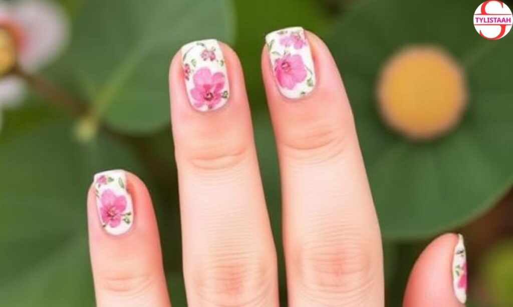 cute-pink-floral-summer-nails