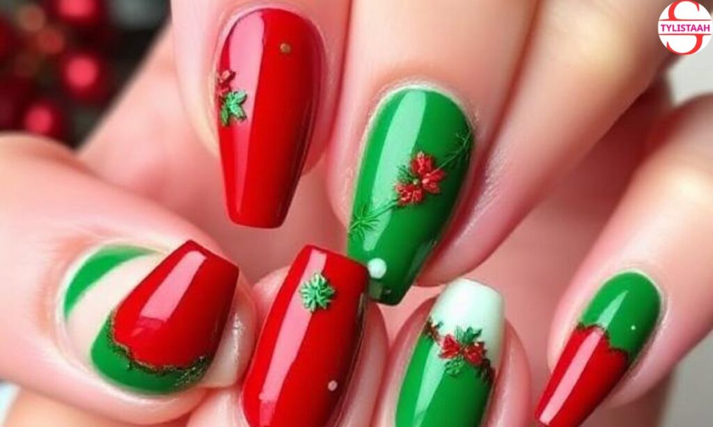 cute-red-and-green-christmas-coffin-nails