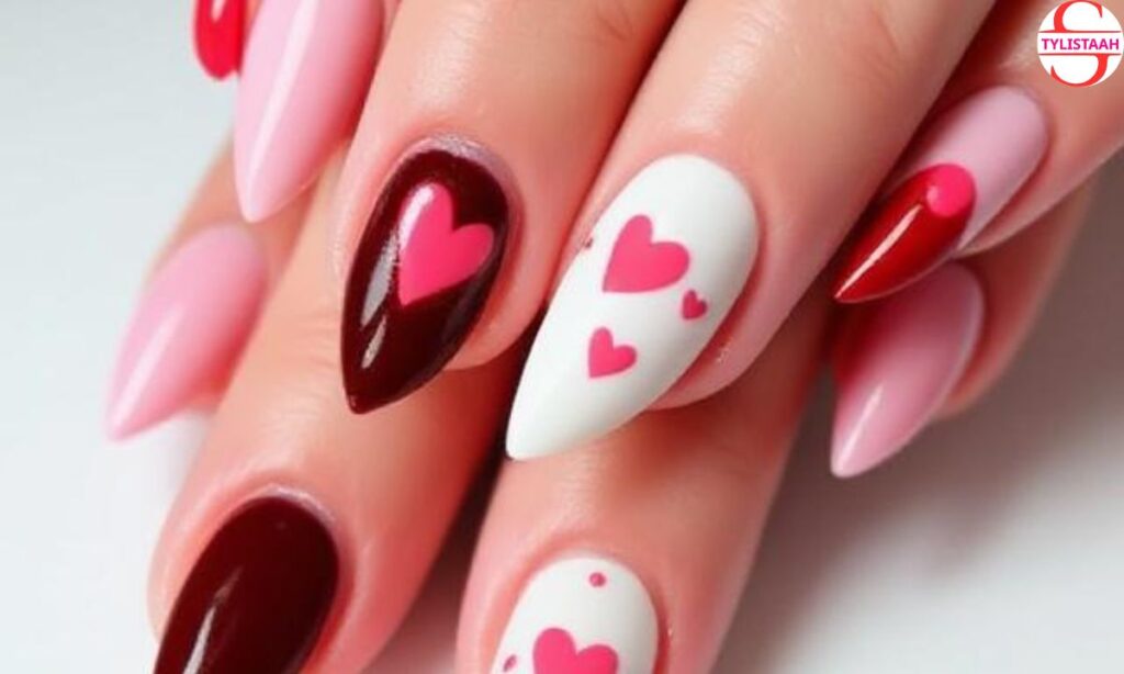 cute-stiletto-love-themed-nails