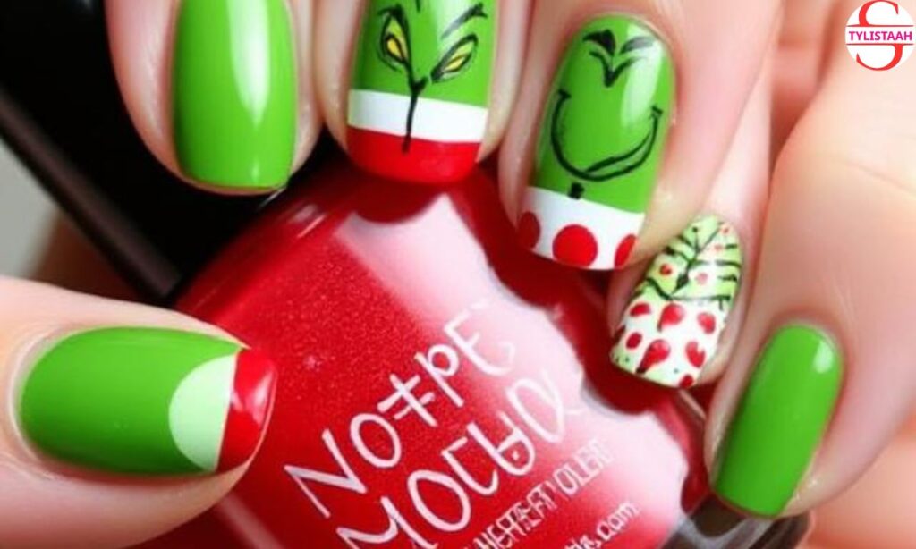 cute-the-grinch-themed-christmas-nails
