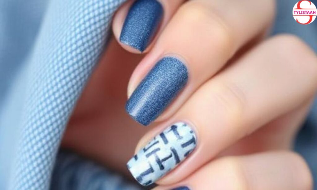denim-mismatched-nail-design