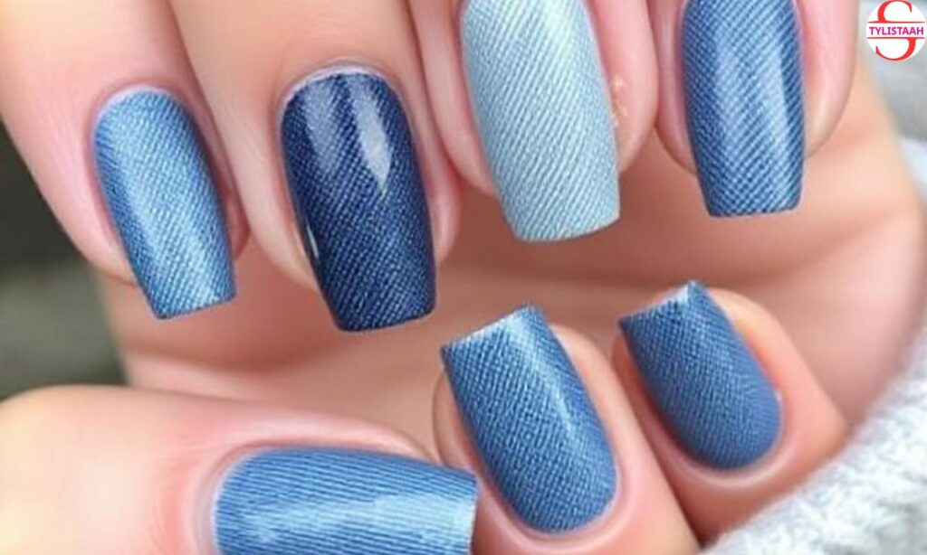 denim-mismatched-nail-design