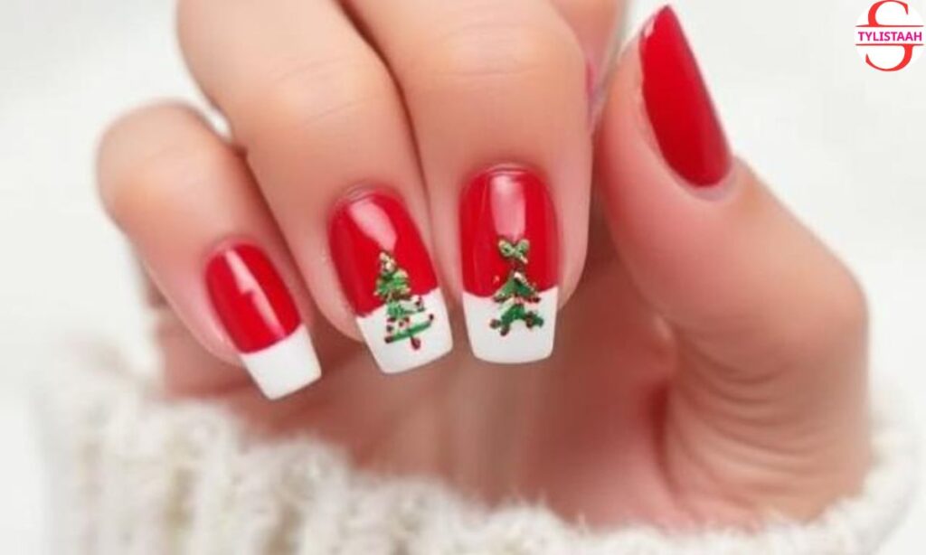 easy-french-mani-christmas-acrylic-nails