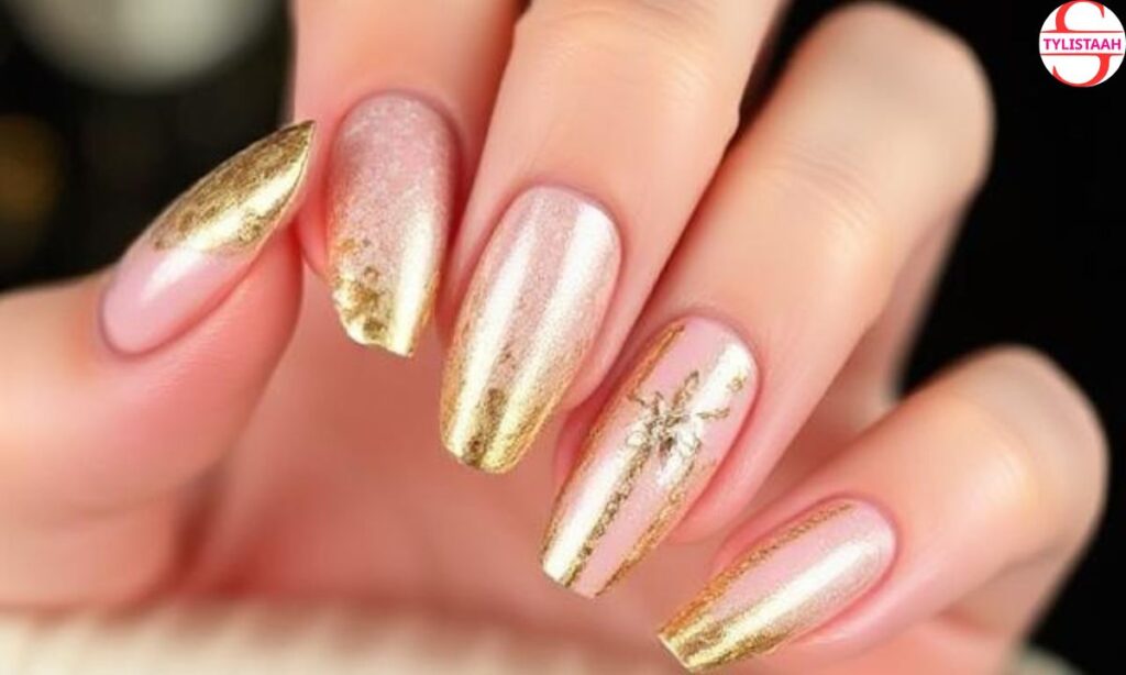 elegant-gold-leaf-new-years-nails