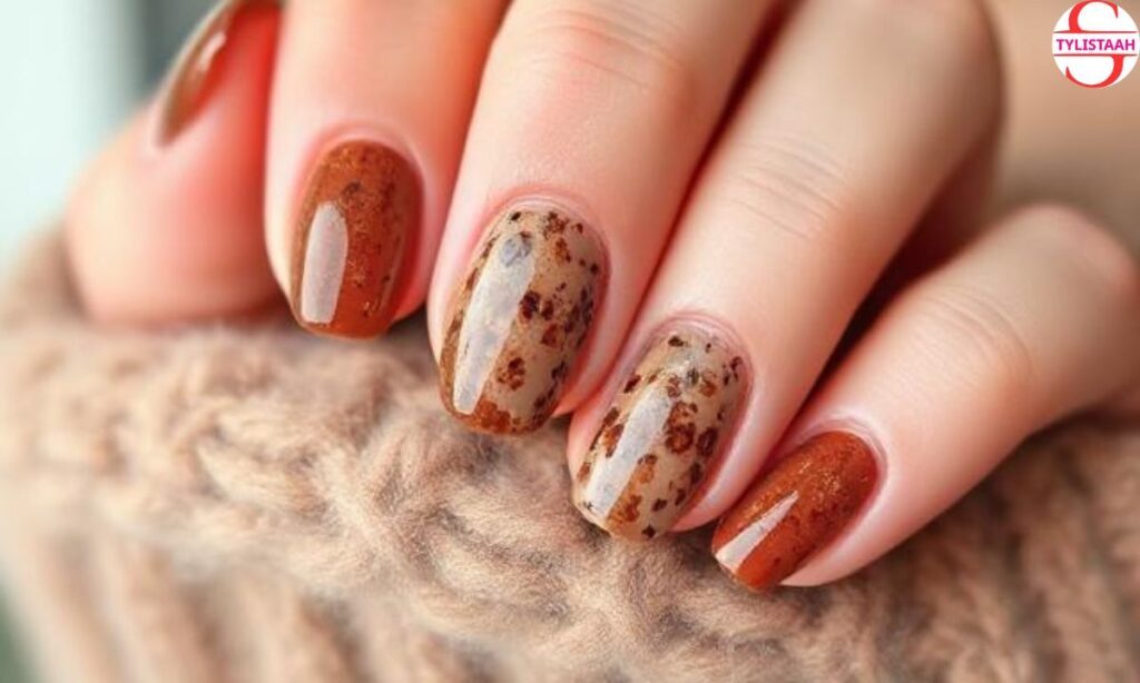 fabulous-round-brown-autumn-nails