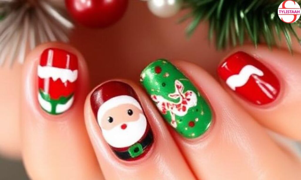 festive-santas-elf-christmas-nails