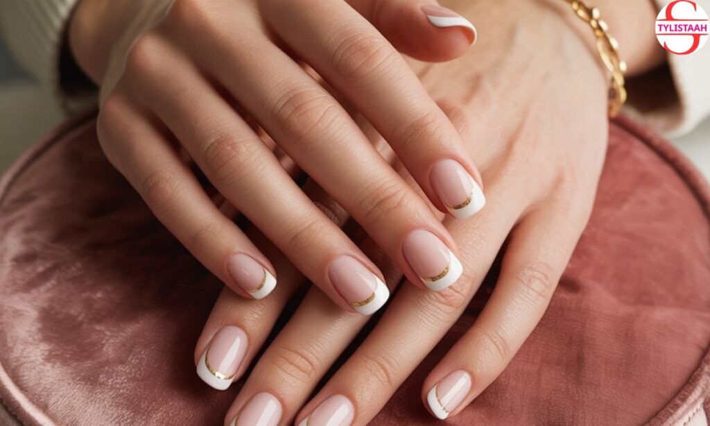 french-manicure-with-gold