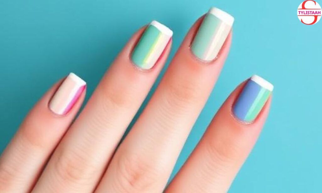 fun-whimsical-french-color-block-nails
