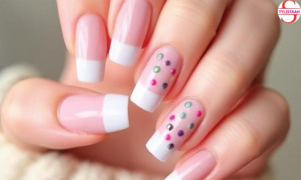 glazed-donut-french-manicure