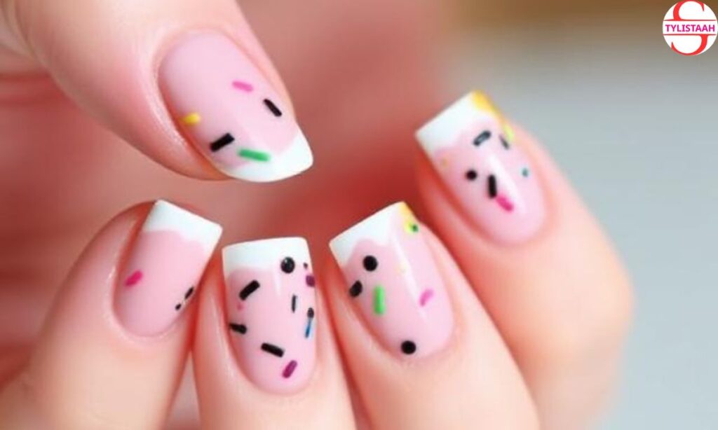 Glazed Donut French Manicure