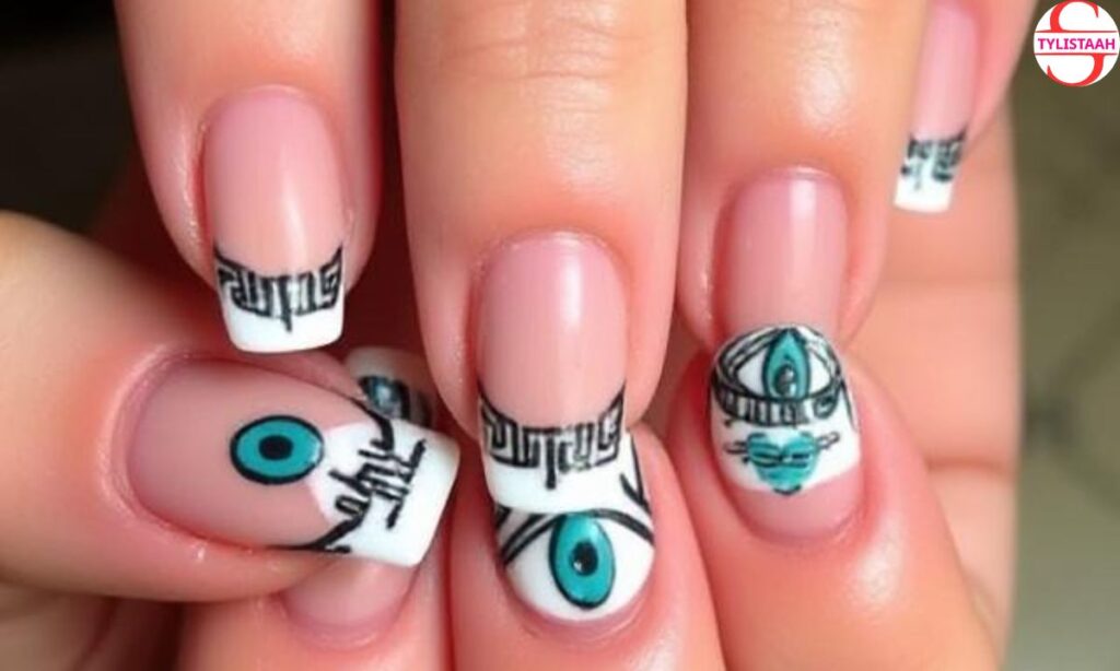 greek-evil-eye-french-tip-nails