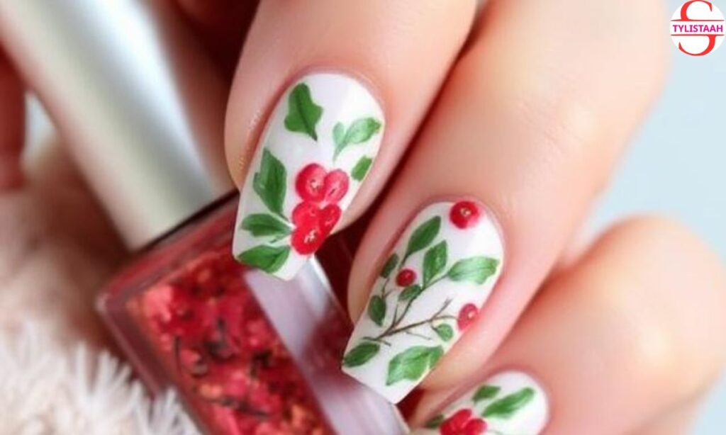 holly-and-christmas-flower-nails