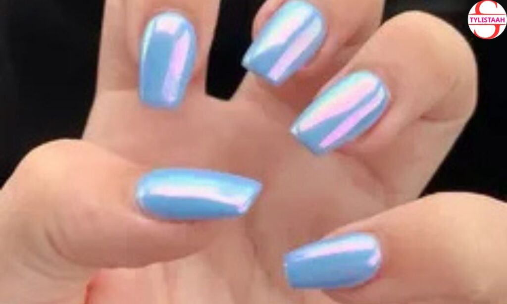 light-blue-chrome-square-nails