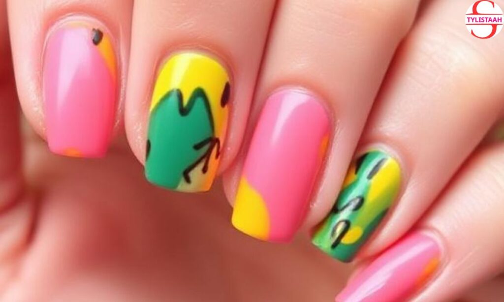 multicolored-summer-nails