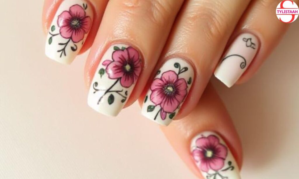 nails-with-flower-design