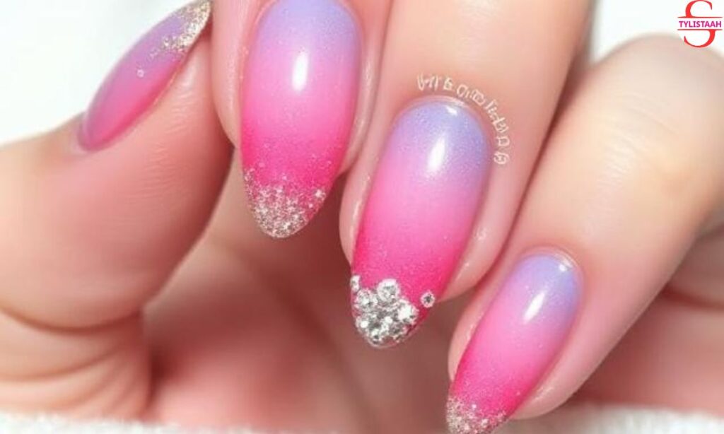 ombre-nail-art-with-rhinestones