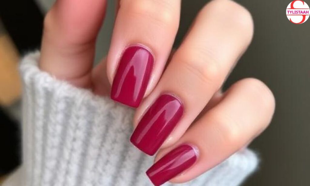 purplish-red-square-nails