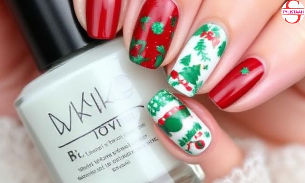 red-and-green-squoval-christmas-nails