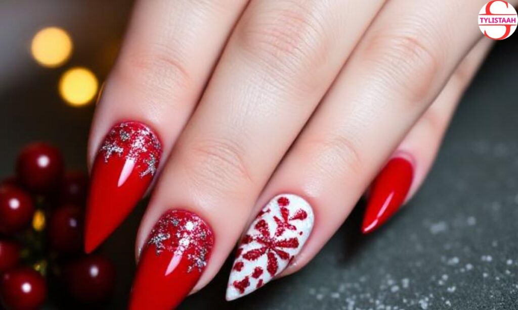 red-and-white-stiletto-christmas-nails